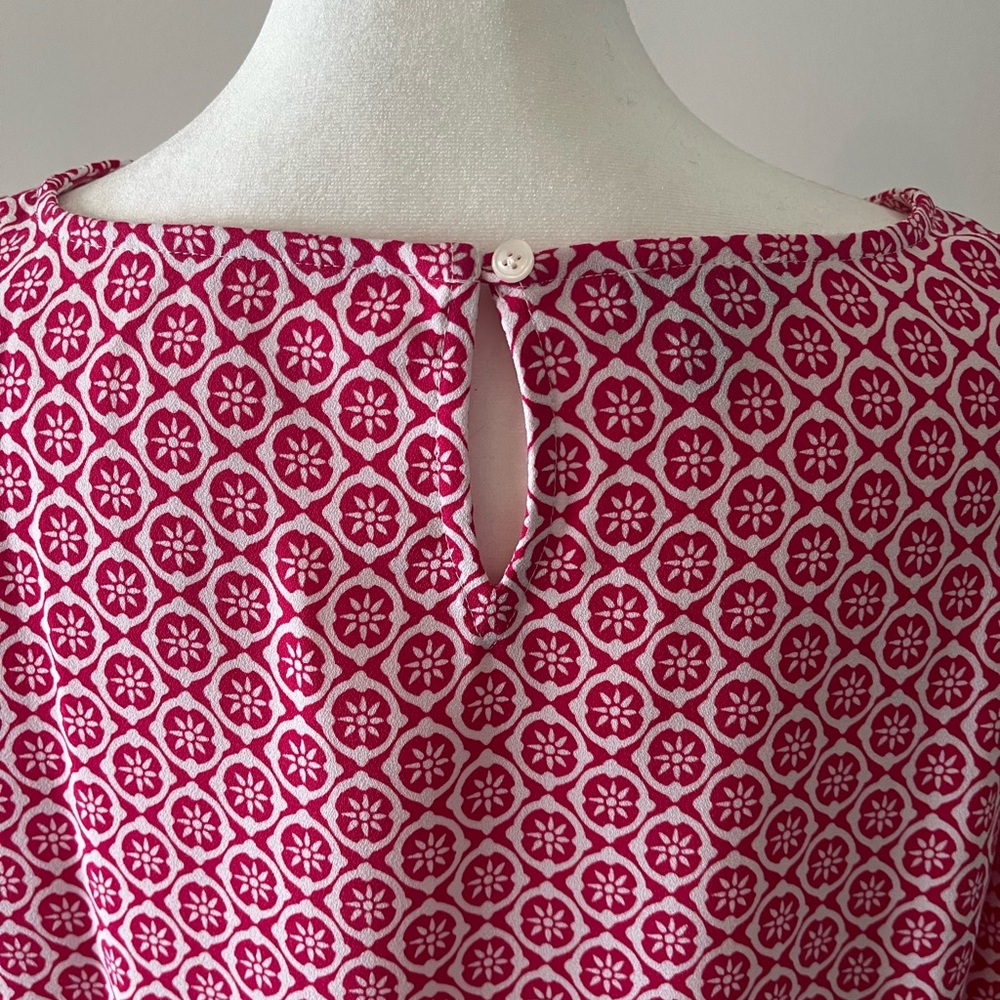 Talbots Pink and White Tie Front Top - Picture 3 of 6